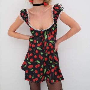 NWT For Love and Lemons Xena Cherry Dress Large
